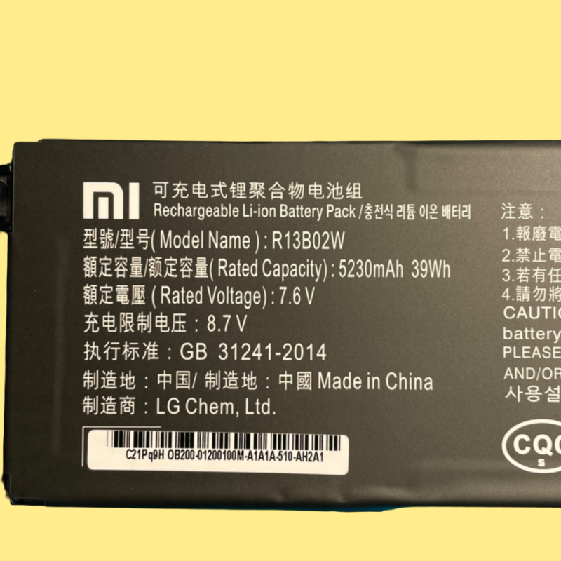 Xiaomi Mi notebook 13.3 replacement battery