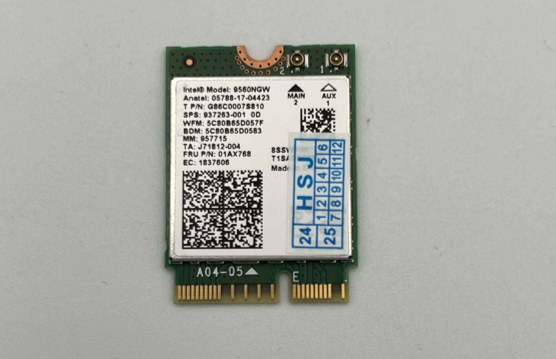 Intel 9560NGW spare WLAN module for laptop