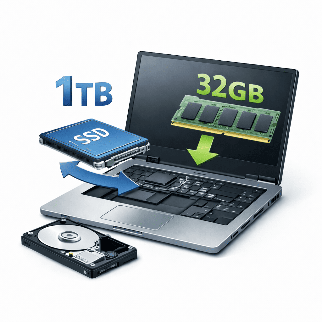 Upgrade your laptop with new SSD and memory